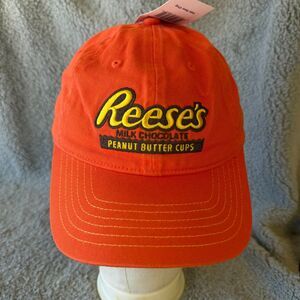 Reeses Cap Hat Orange Embroidered Peanut Butter Candy Hershey Adjustable Strap